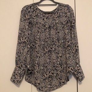 Long sleeve paisley blouse